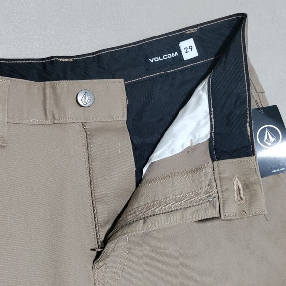 Volcom Vmonty‎ Stretch 22 Khaki Chino Shorts Mens Size 29 Flat Front Casual NEW - Picture 9 of 14